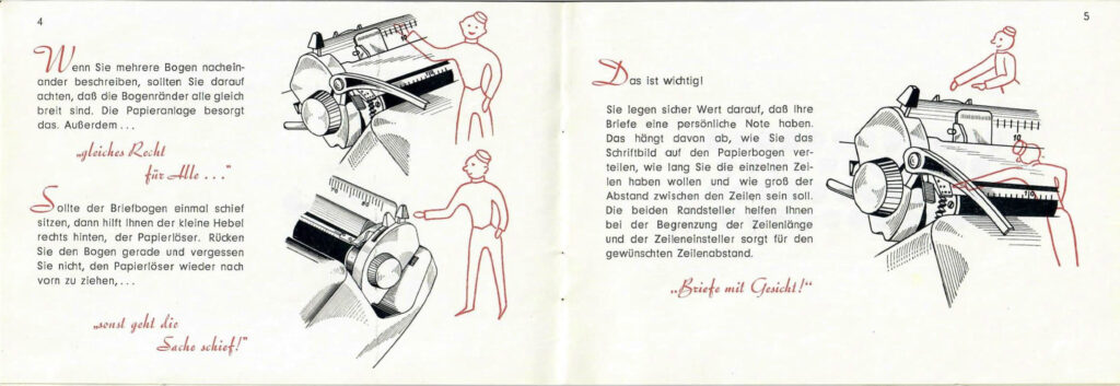 Bedienungsanleitung der Adler Tippa (frühe 1960er Jahre), S. 4–5